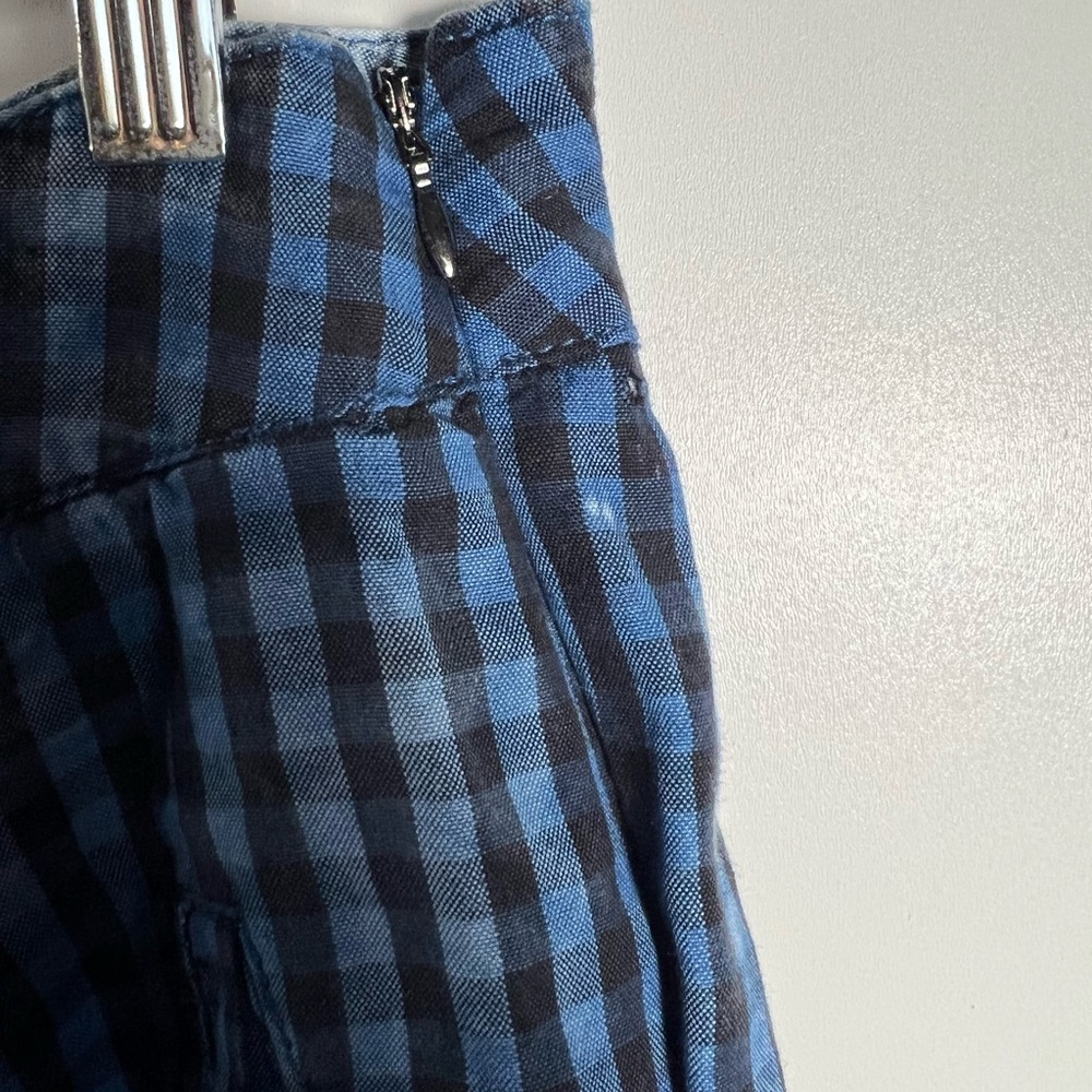 Anthropologie Maeve Avryl Bleached Slim Pants Blue Check Plaid Sz 14 - Picture 13 of 14